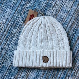 Fjallraven braided knit hat - Chalk White